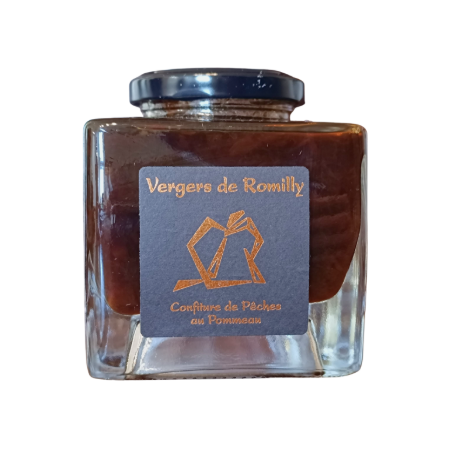 Confiture de pêches au Pommeau 400g | Vergers de Romilly